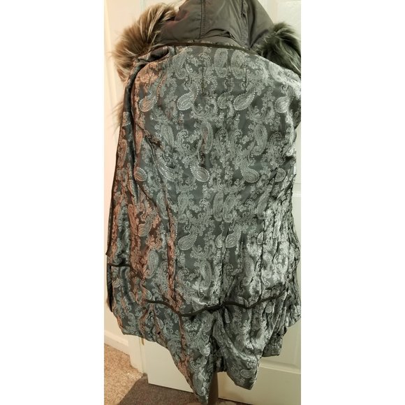 ✅46C New slate green jacket Real Finland Racoon - Picture 13 of 16